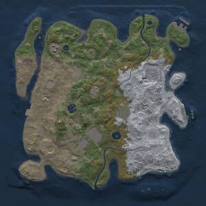 Thumbnail Rust Map: Procedural Map, Size: 3600, Seed: 153204, 14 Monuments
