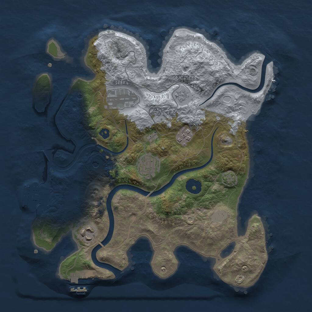 Rust Map: Procedural Map, Size: 3000, Seed: 27013, 10 Monuments
