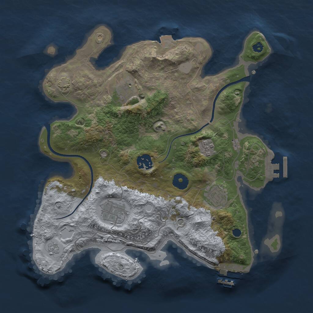 Rust Map: Procedural Map, Size: 3000, Seed: 17908, 11 Monuments