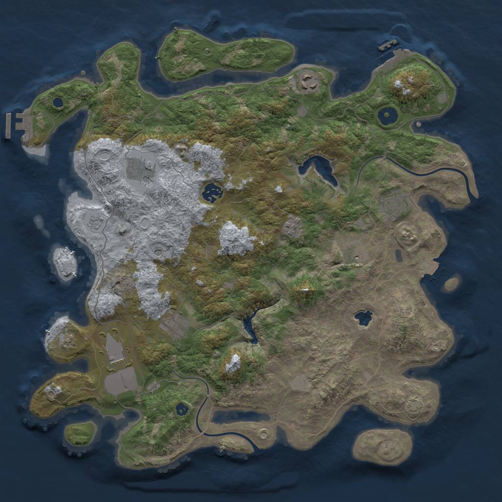 Rust Map: Procedural Map, Size: 4000, Seed: 1902525780, 14 Monuments