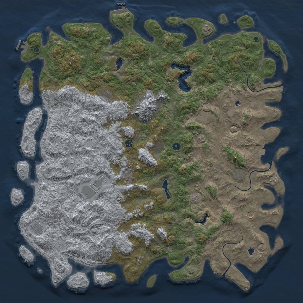 Rust Map: Procedural Map, Size: 6000, Seed: 170112613, 17 Monuments