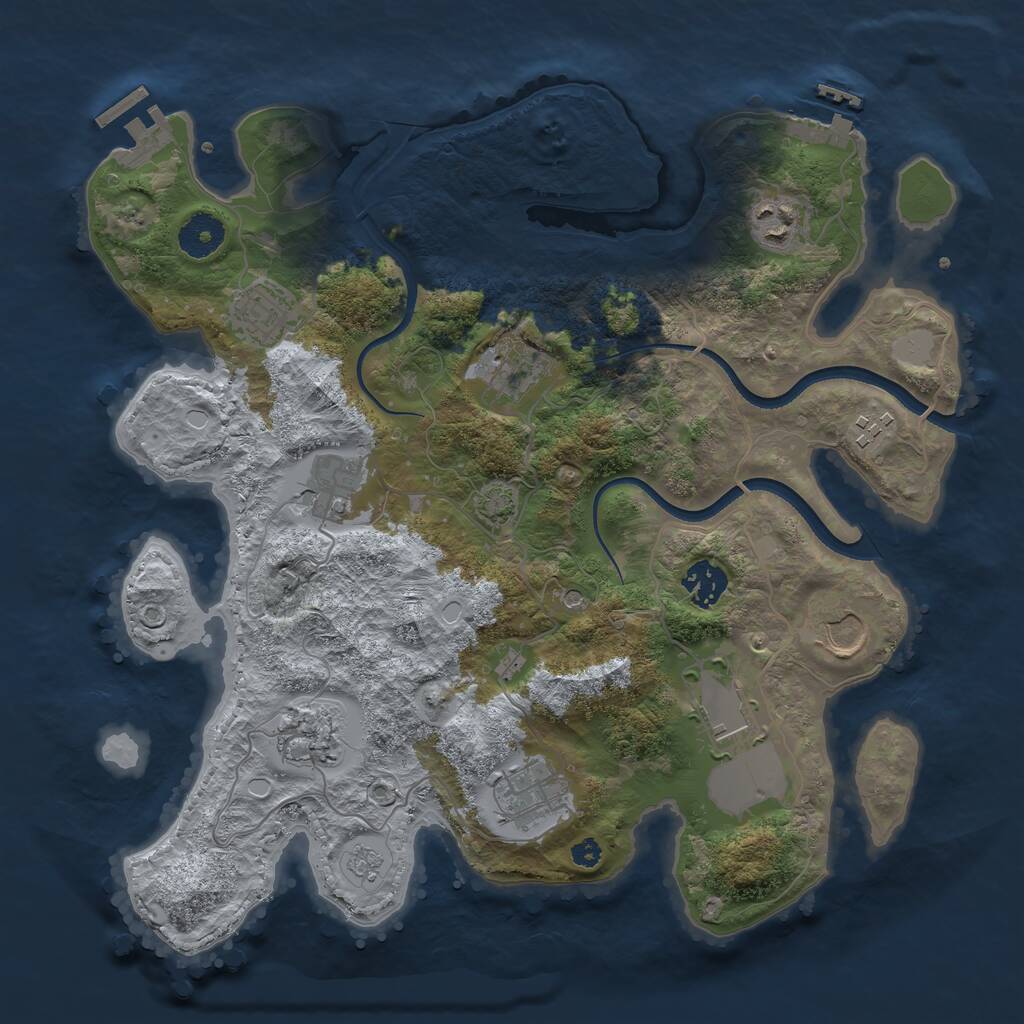 Rust Map: Procedural Map, Size: 3500, Seed: 356965690, 16 Monuments