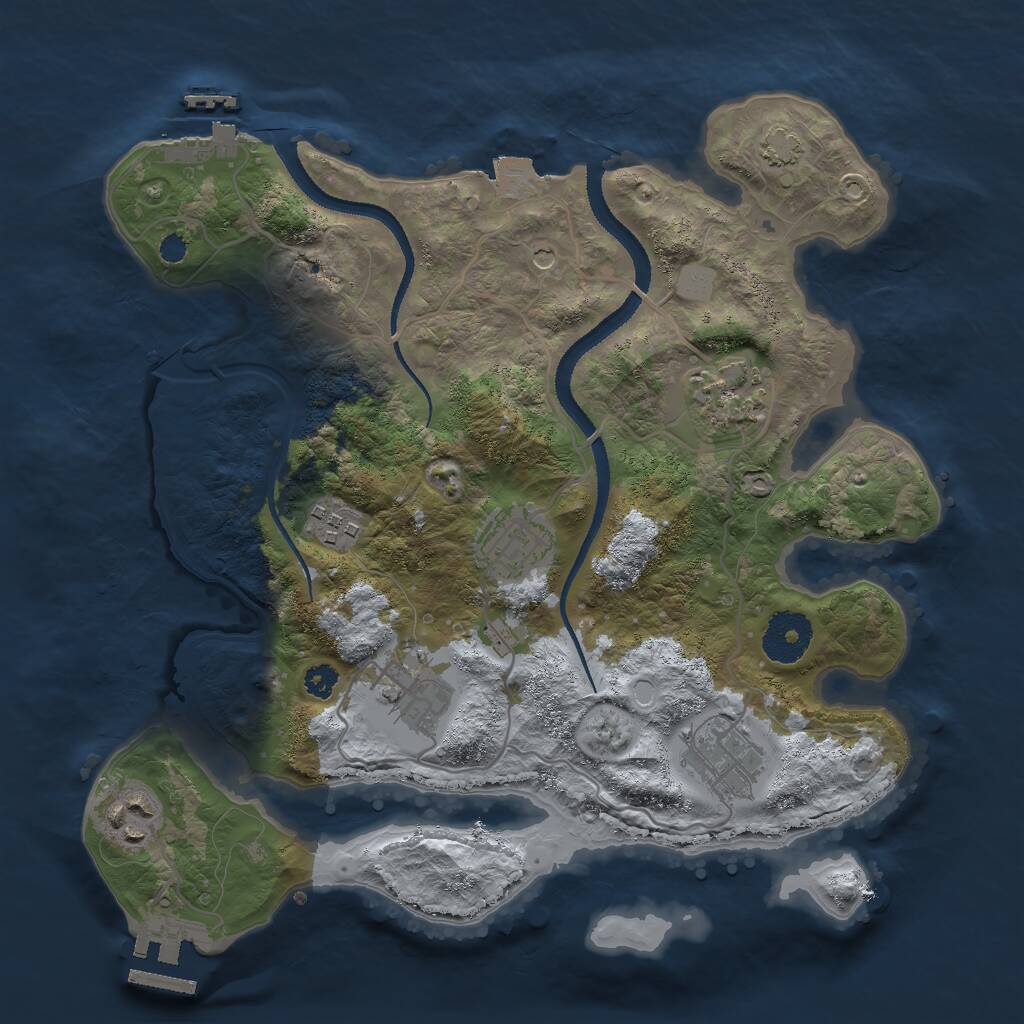 Rust Map: Procedural Map, Size: 3050, Seed: 1605290779, 11 Monuments