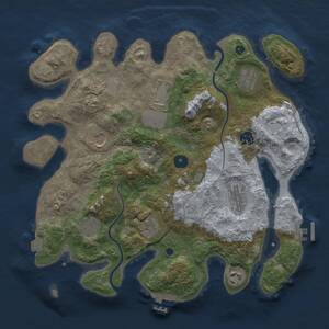 Thumbnail Rust Map: Procedural Map, Size: 3550, Seed: 2014599857, 14 Monuments