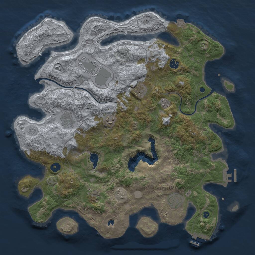 Rust Map: Procedural Map, Size: 4000, Seed: 948876876, 14 Monuments