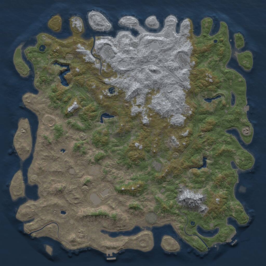 Rust Map: Procedural Map, Size: 6000, Seed: 220919520, 17 Monuments