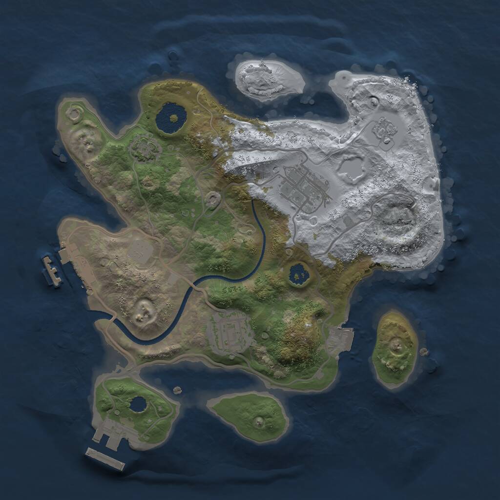 Rust Map: Procedural Map, Size: 2500, Seed: 806984695, 7 Monuments