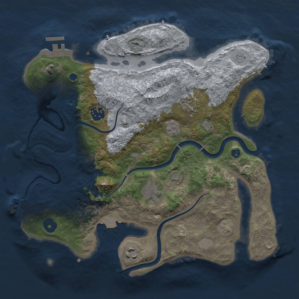 Rust Map: Procedural Map, Size: 3250, Seed: 514118136, 11 Monuments