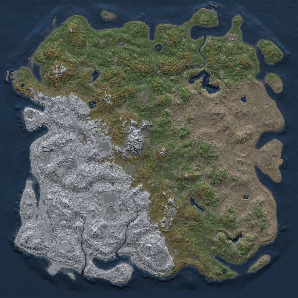 Rust Map: Procedural Map, Size: 6000, Seed: 90559325, 17 Monuments