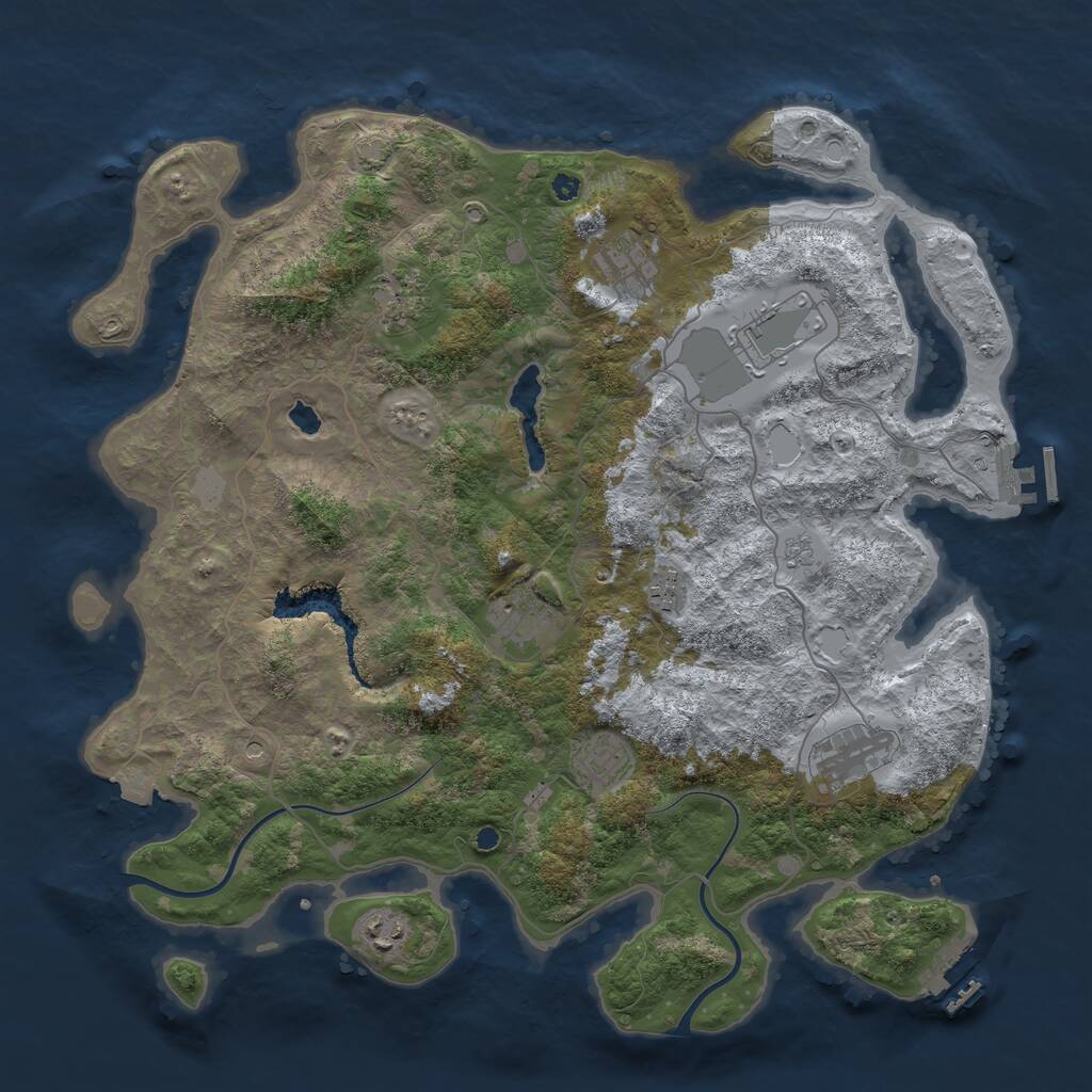 Rust Map: Procedural Map, Size: 4000, Seed: 589465044, 14 Monuments