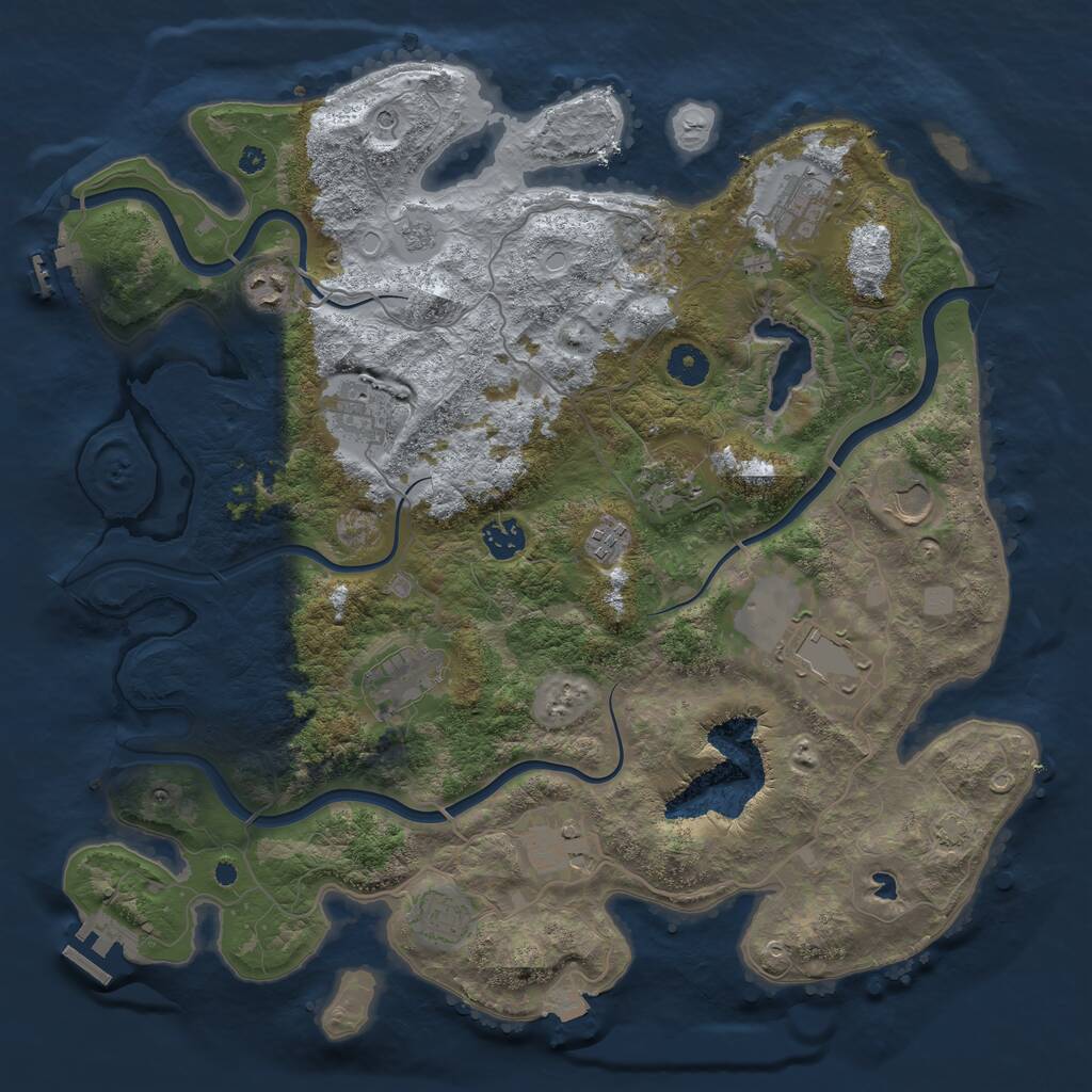 Rust Map: Procedural Map, Size: 4000, Seed: 78924562, 17 Monuments