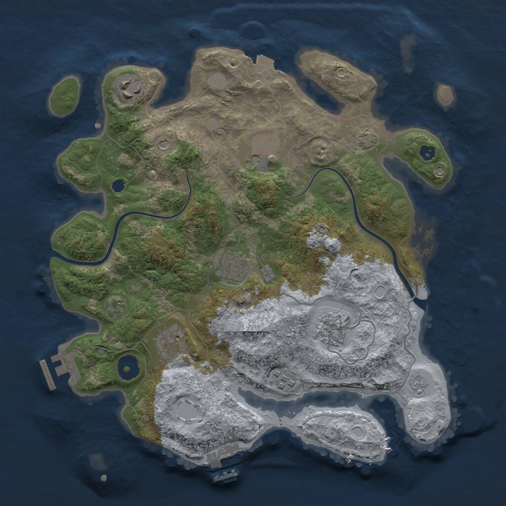 Rust Map: Procedural Map, Size: 3250, Seed: 50814274, 12 Monuments