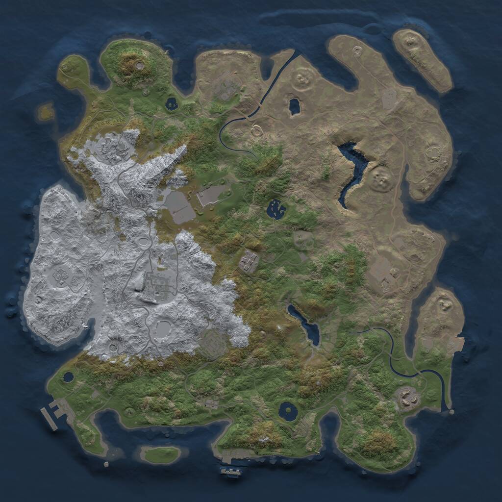 Rust Map: Procedural Map, Size: 4000, Seed: 162684052, 15 Monuments