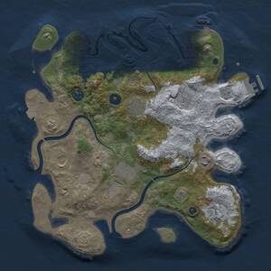 Thumbnail Rust Map: Procedural Map, Size: 3500, Seed: 1155477532, 14 Monuments