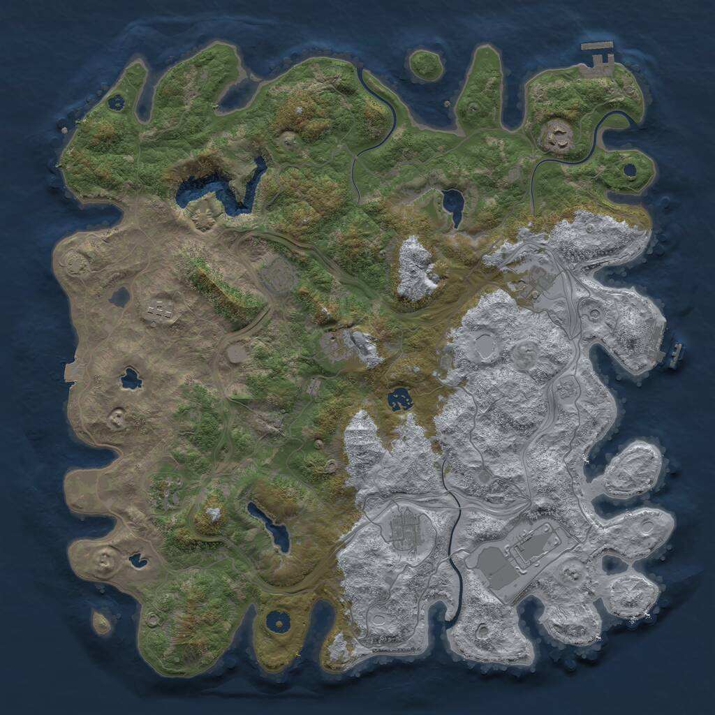 Rust Map: Procedural Map, Size: 4500, Seed: 579432253, 15 Monuments
