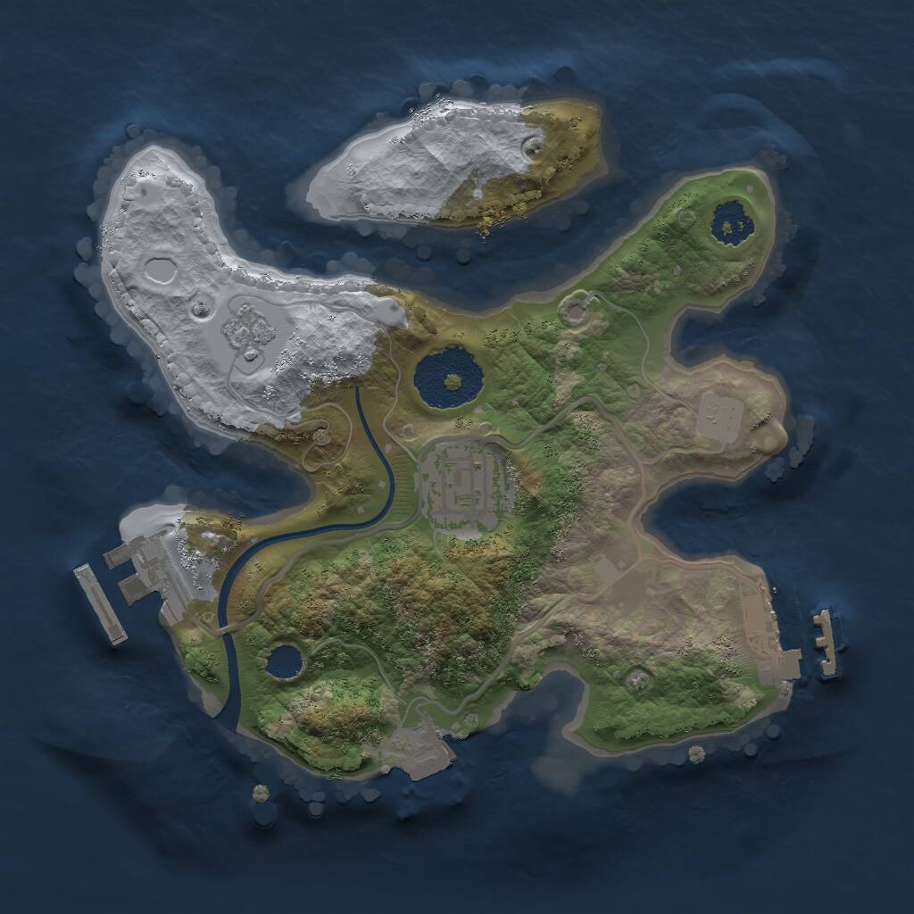 Rust Map: Procedural Map, Size: 2150, Seed: 17, 5 Monuments