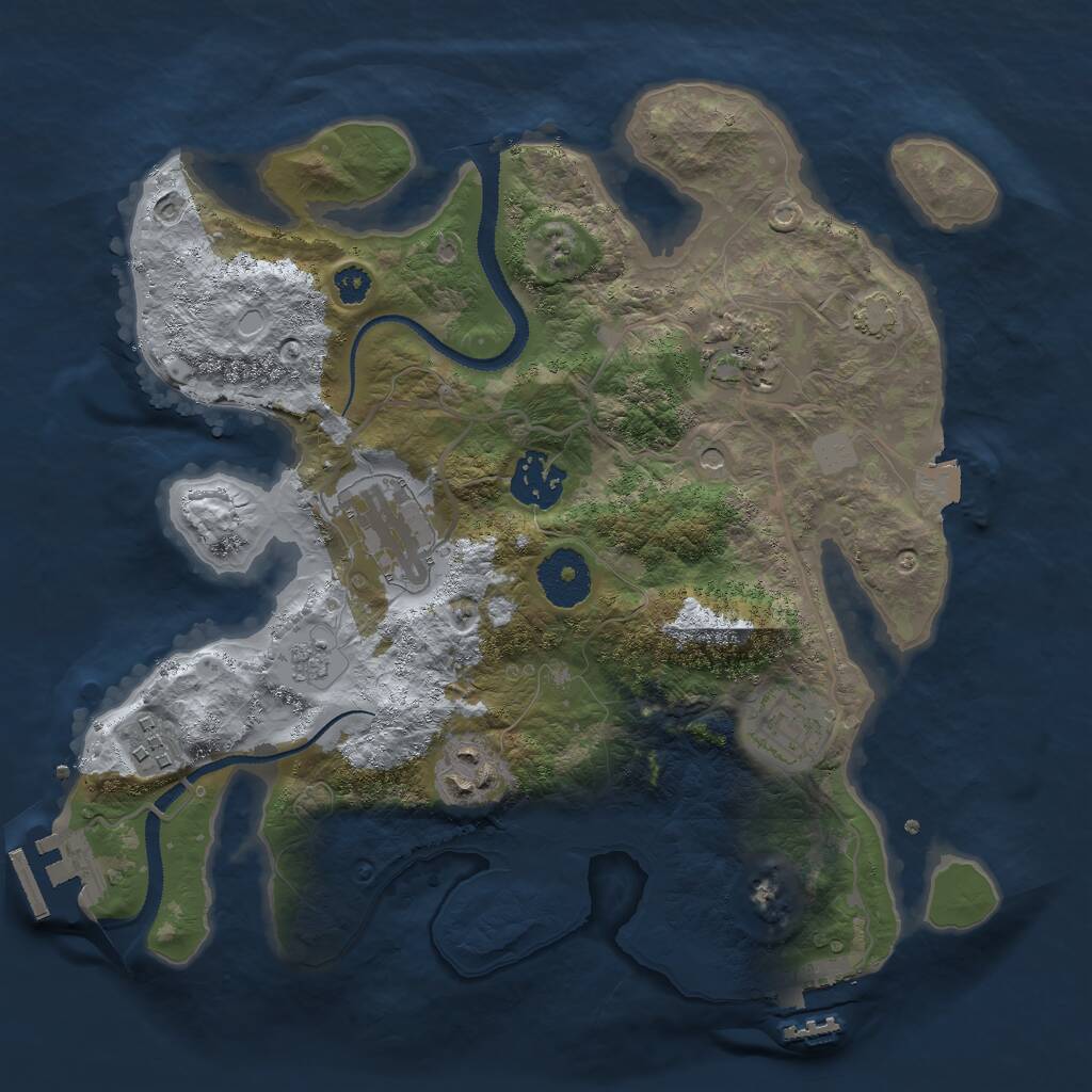 Rust Map: Procedural Map, Size: 3000, Seed: 6779, 12 Monuments