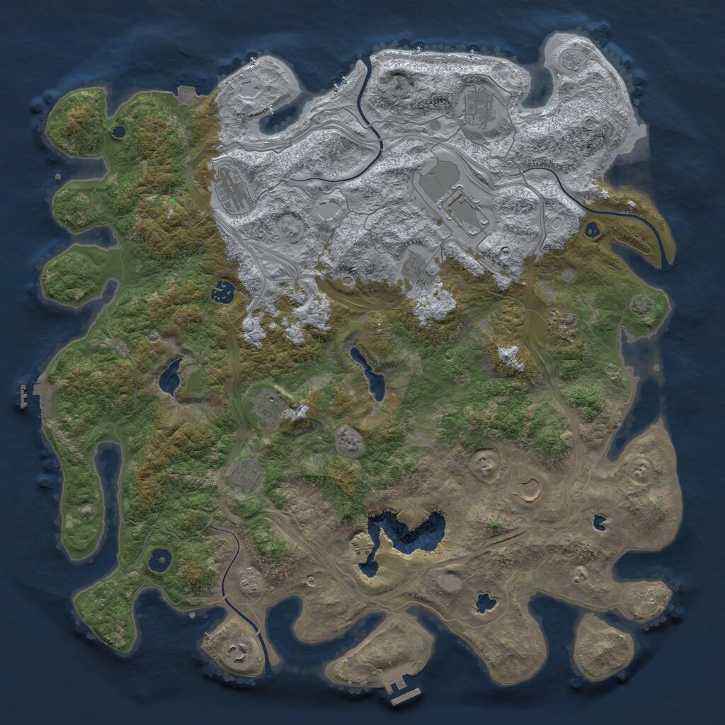 Rust Map: Procedural Map, Size: 4750, Seed: 878913932, 17 Monuments
