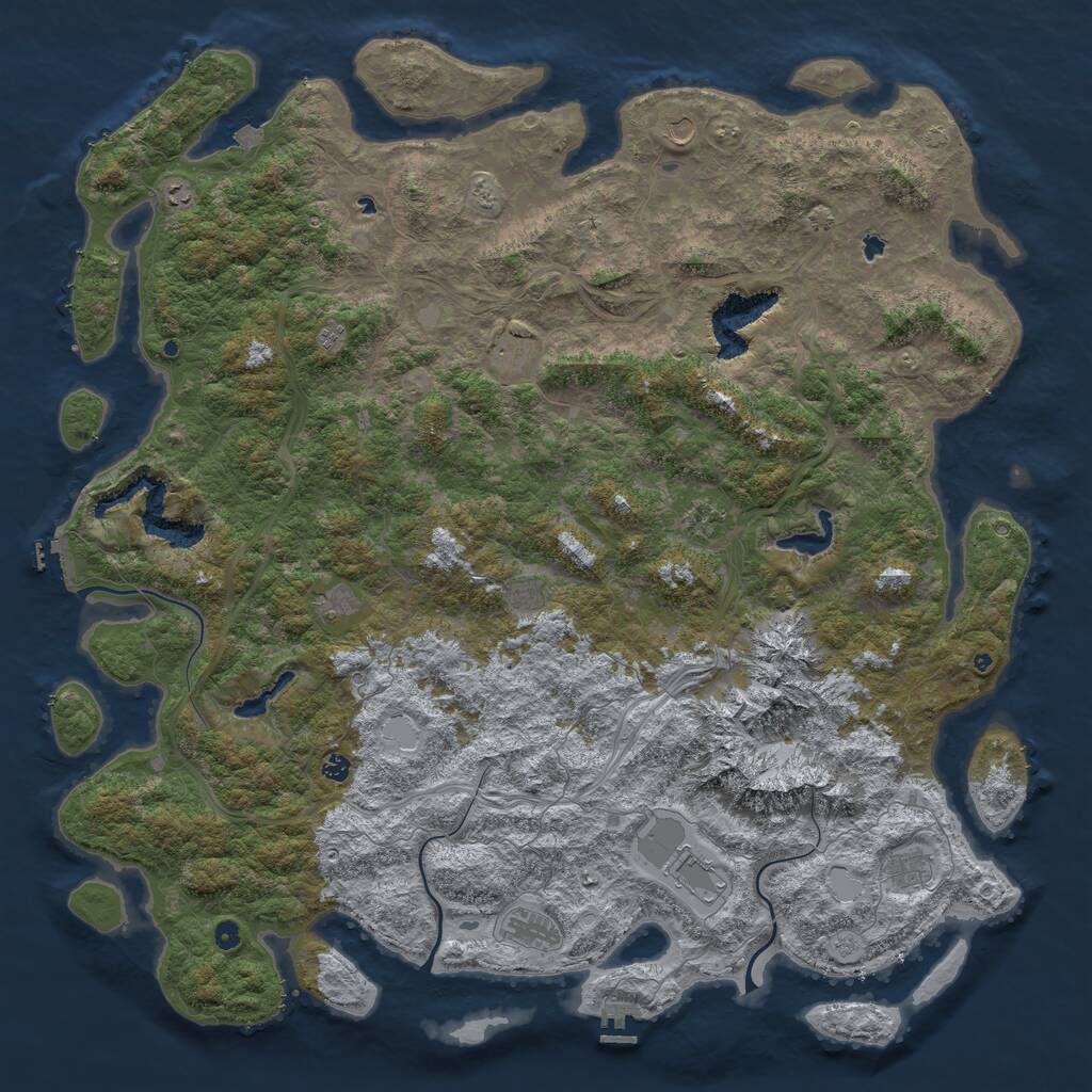 Rust Map: Procedural Map, Size: 6000, Seed: 18701, 17 Monuments