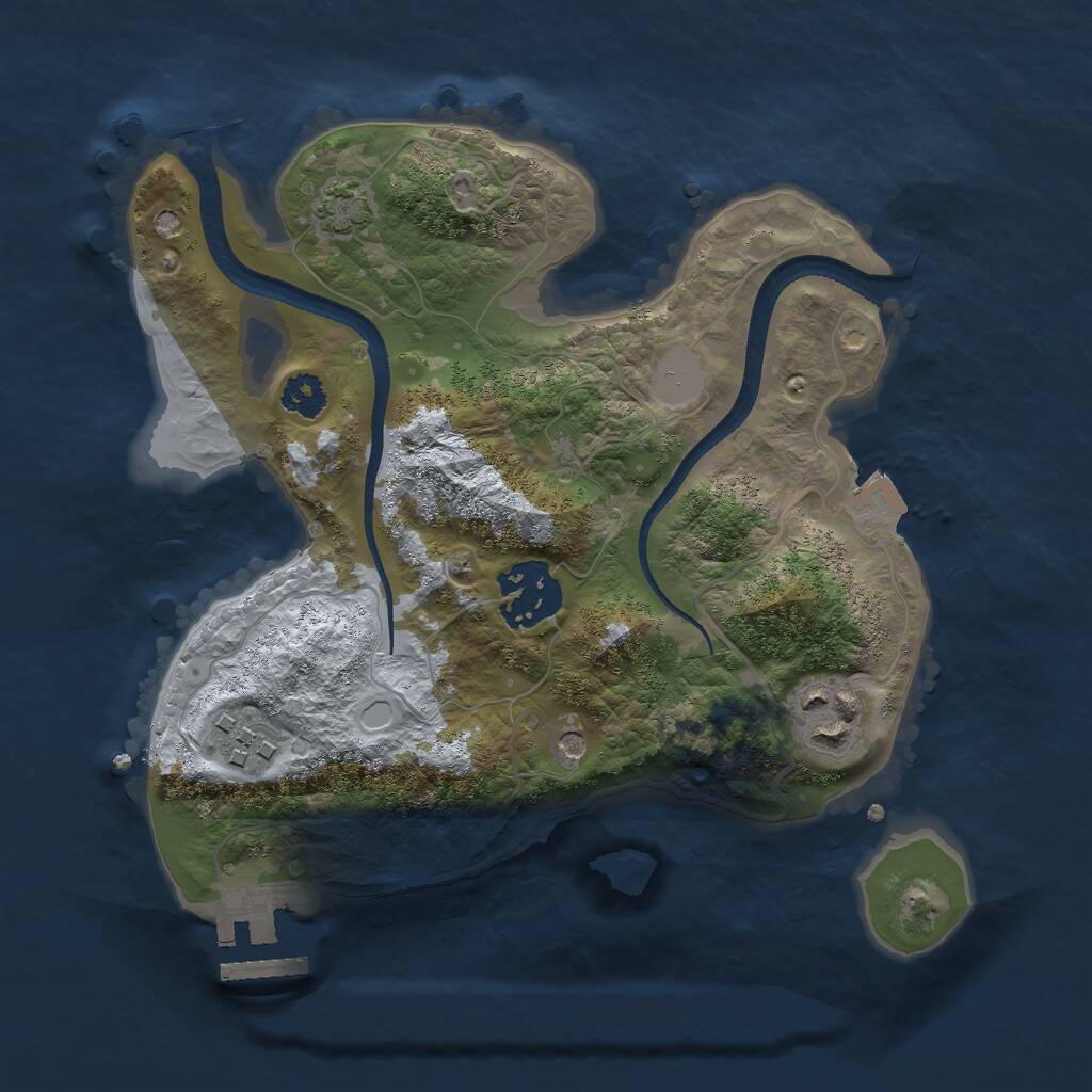 Rust Map: Procedural Map, Size: 2500, Seed: 297618489, 7 Monuments