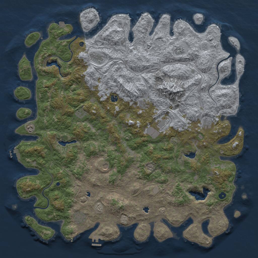Rust Map: Procedural Map, Size: 5500, Seed: 1298708978, 17 Monuments