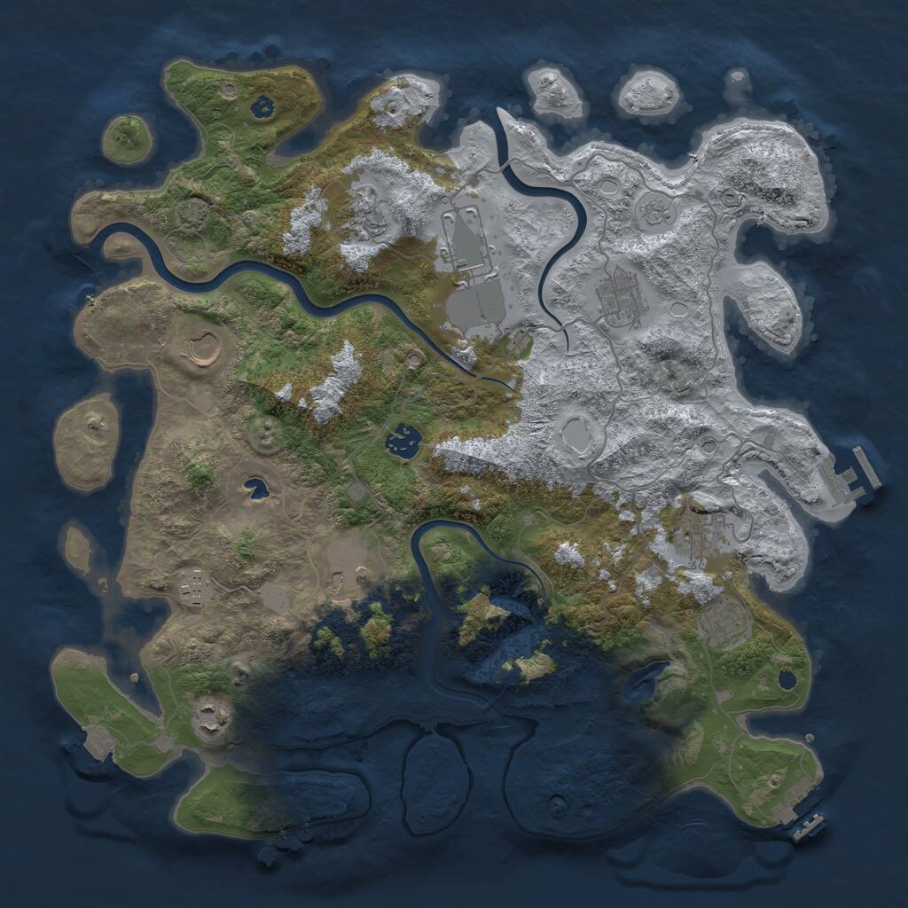 Rust Map: Procedural Map, Size: 4000, Seed: 2011737851, 16 Monuments
