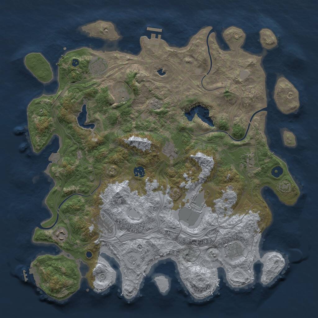 Rust Map: Procedural Map, Size: 4250, Seed: 7290, 16 Monuments