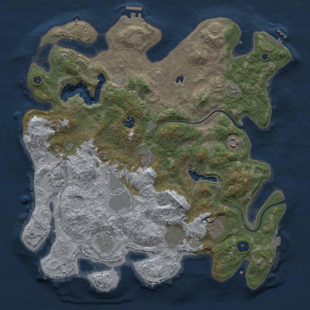 Rust Map: Procedural Map, Size: 4000, Seed: 162196166, 15 Monuments