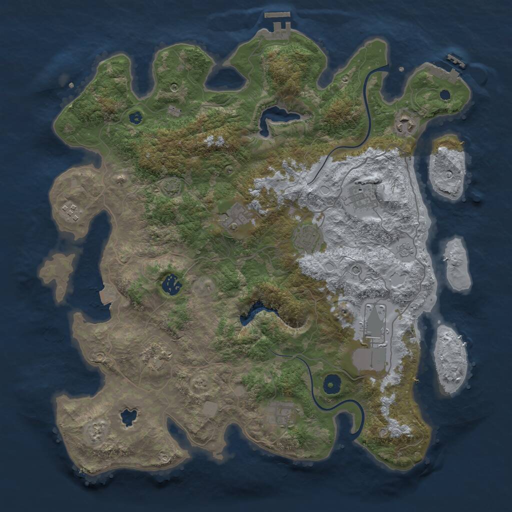Rust Map: Procedural Map, Size: 4000, Seed: 2036274313, 15 Monuments