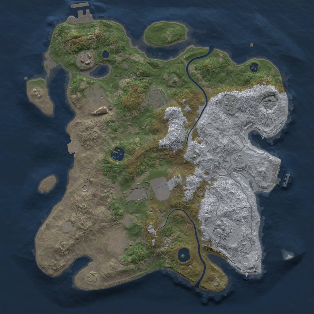 Rust Map: Procedural Map, Size: 3500, Seed: 513412005, 14 Monuments