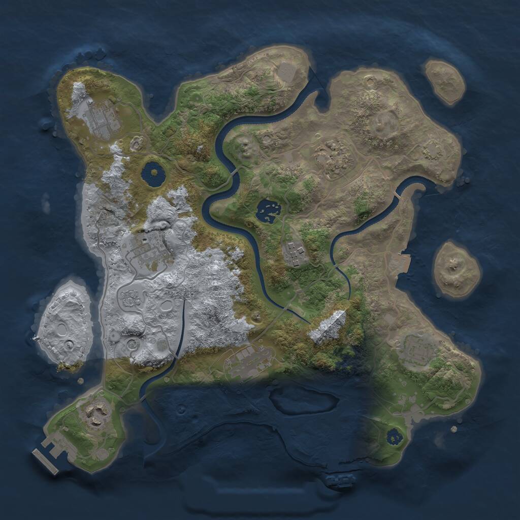 Rust Map: Procedural Map, Size: 3240, Seed: 333827624, 14 Monuments