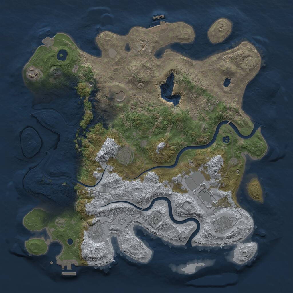 Rust Map: Procedural Map, Size: 4000, Seed: 18701, 14 Monuments