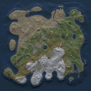 Thumbnail Rust Map: Procedural Map, Size: 3600, Seed: 182943, 13 Monuments