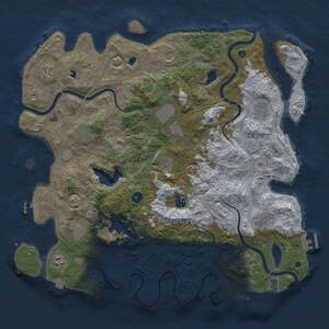 Thumbnail Rust Map: Procedural Map, Size: 4500, Seed: 15406, 17 Monuments