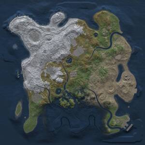 Thumbnail Rust Map: Procedural Map, Size: 3500, Seed: 1641071688, 14 Monuments