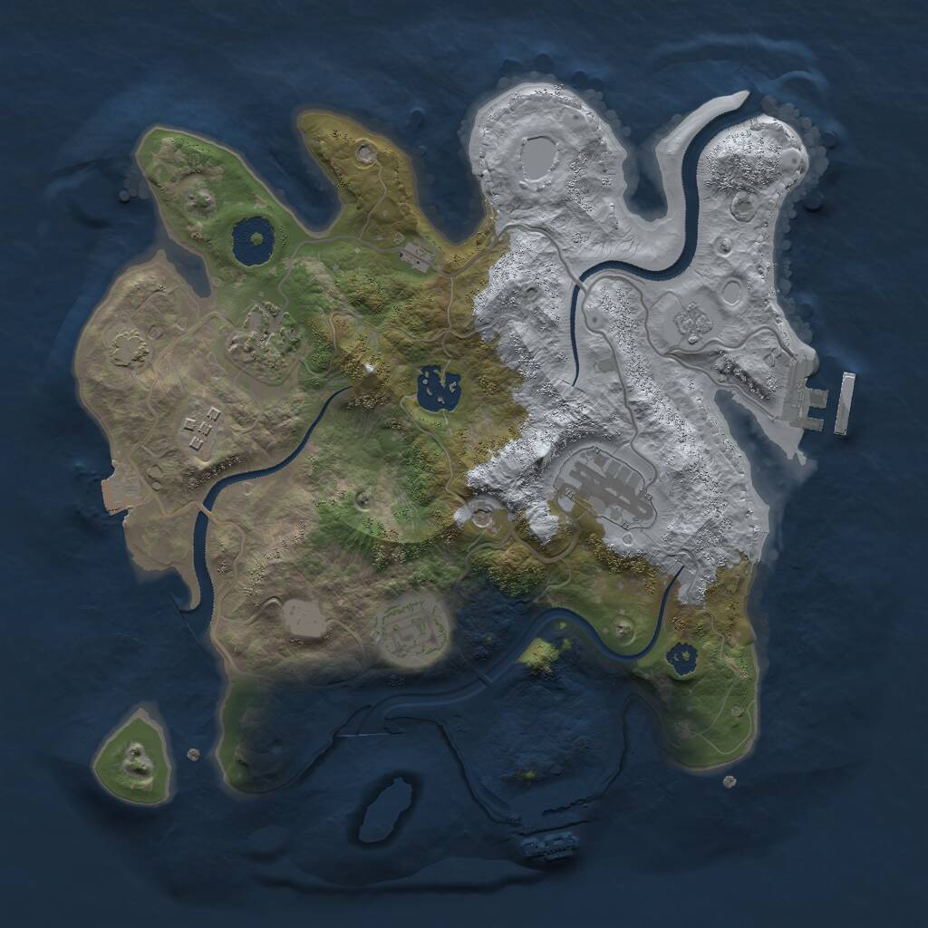 Rust Map: Procedural Map, Size: 3000, Seed: 11584, 11 Monuments