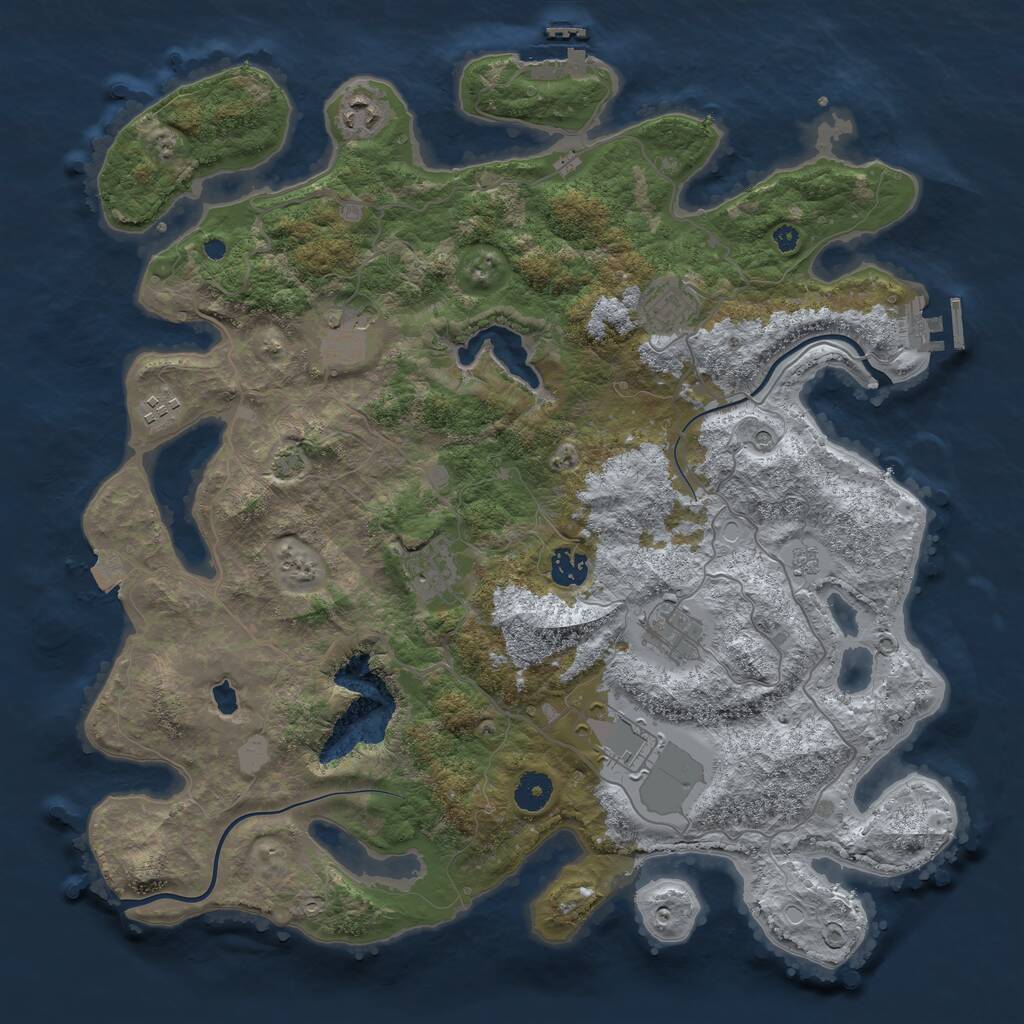 Rust Map: Procedural Map, Size: 4000, Seed: 236300646, 14 Monuments