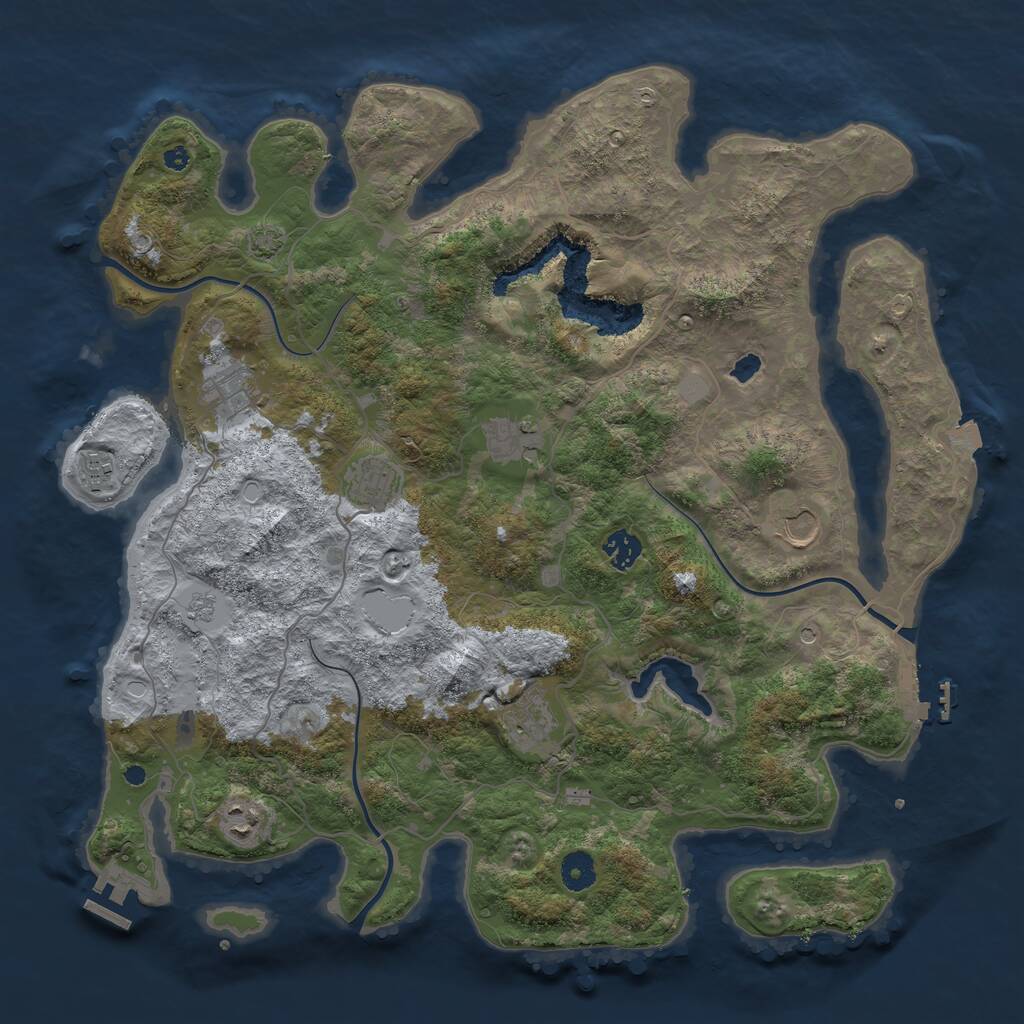 Rust Map: Procedural Map, Size: 4100, Seed: 1600413096, 14 Monuments