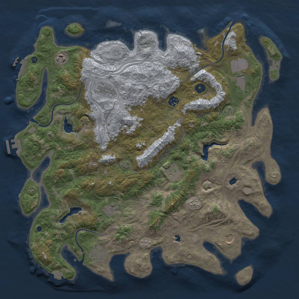 Rust Map: Procedural Map, Size: 4500, Seed: 2145101346, 15 Monuments