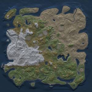 Thumbnail Rust Map: Procedural Map, Size: 4750, Seed: 745337683, 17 Monuments