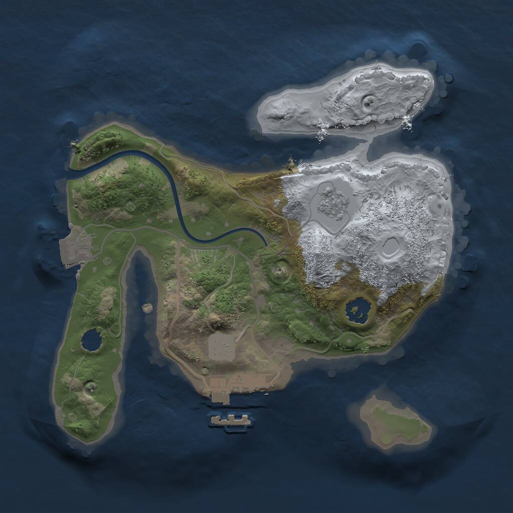 Rust Map: Procedural Map, Size: 2000, Seed: 92747385, 3 Monuments