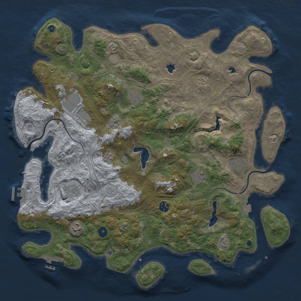 Rust Map: Procedural Map, Size: 4500, Seed: 1617811010, 15 Monuments