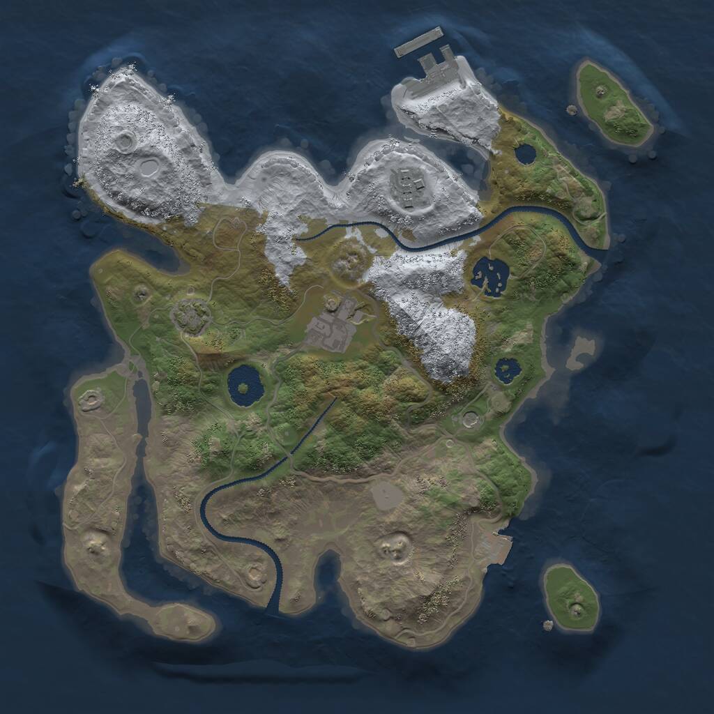Rust Map: Procedural Map, Size: 2800, Seed: 1395818976, 7 Monuments