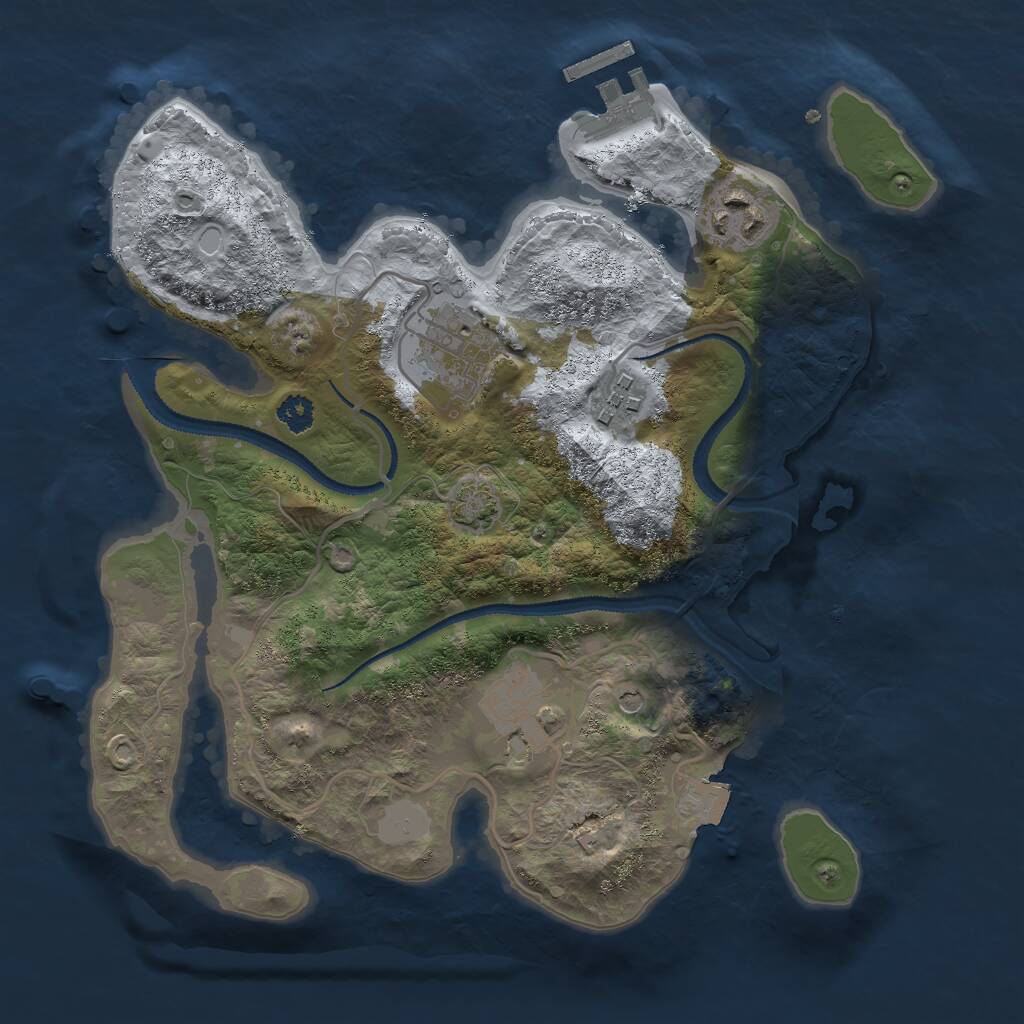Rust Map: Procedural Map, Size: 2800, Seed: 1395818976, 8 Monuments
