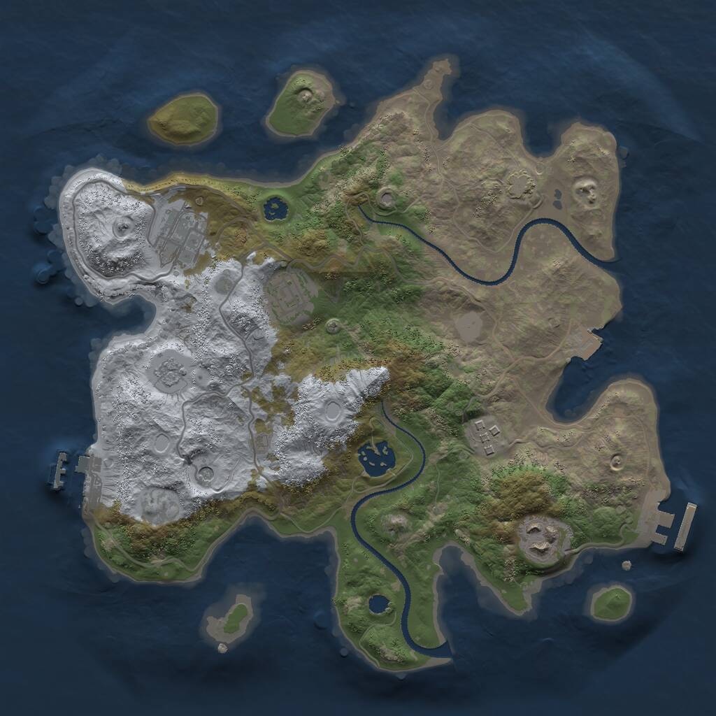 Rust Map: Procedural Map, Size: 3000, Seed: 258410443, 11 Monuments