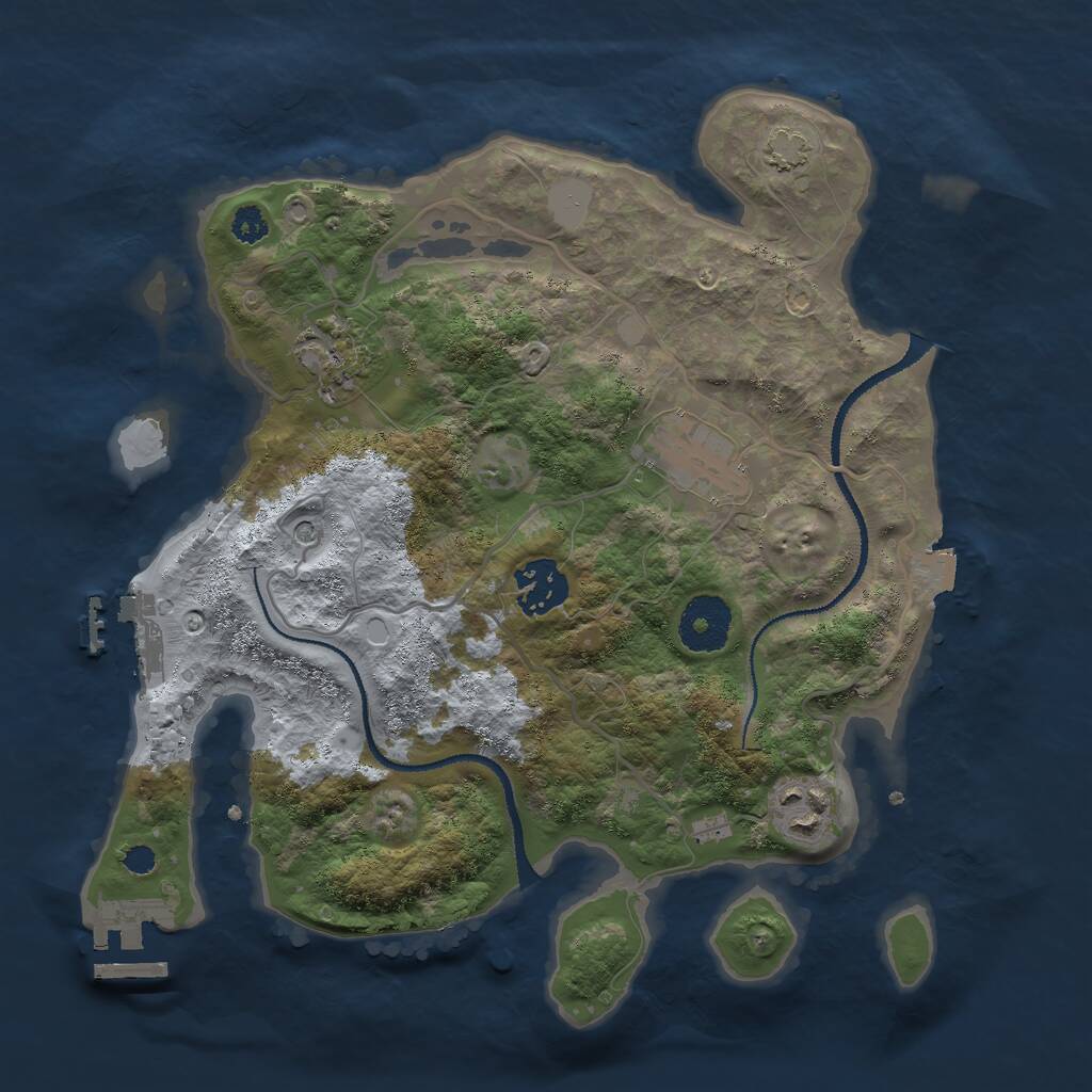 Rust Map: Procedural Map, Size: 3000, Seed: 953934883, 9 Monuments
