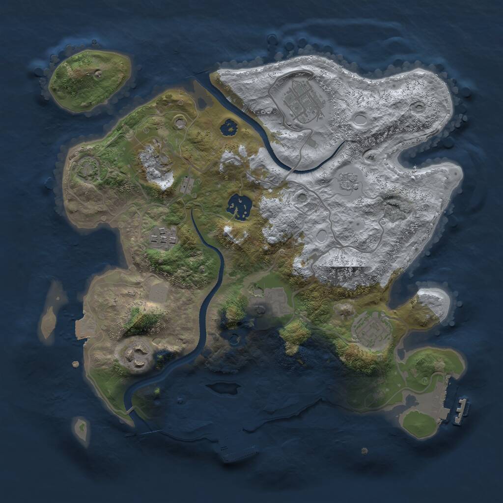 Rust Map: Procedural Map, Size: 3000, Seed: 37000, 13 Monuments