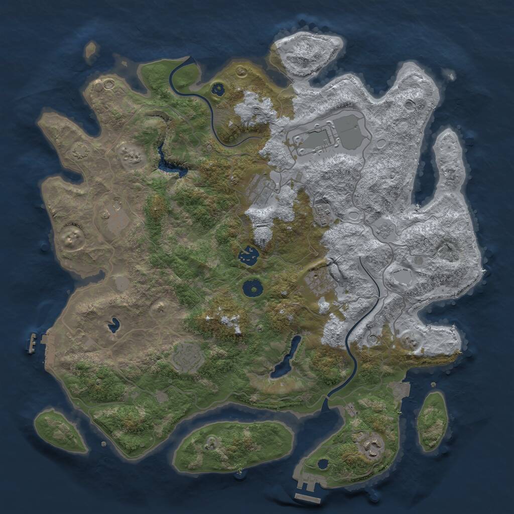Rust Map: Procedural Map, Size: 4000, Seed: 423645367, 14 Monuments