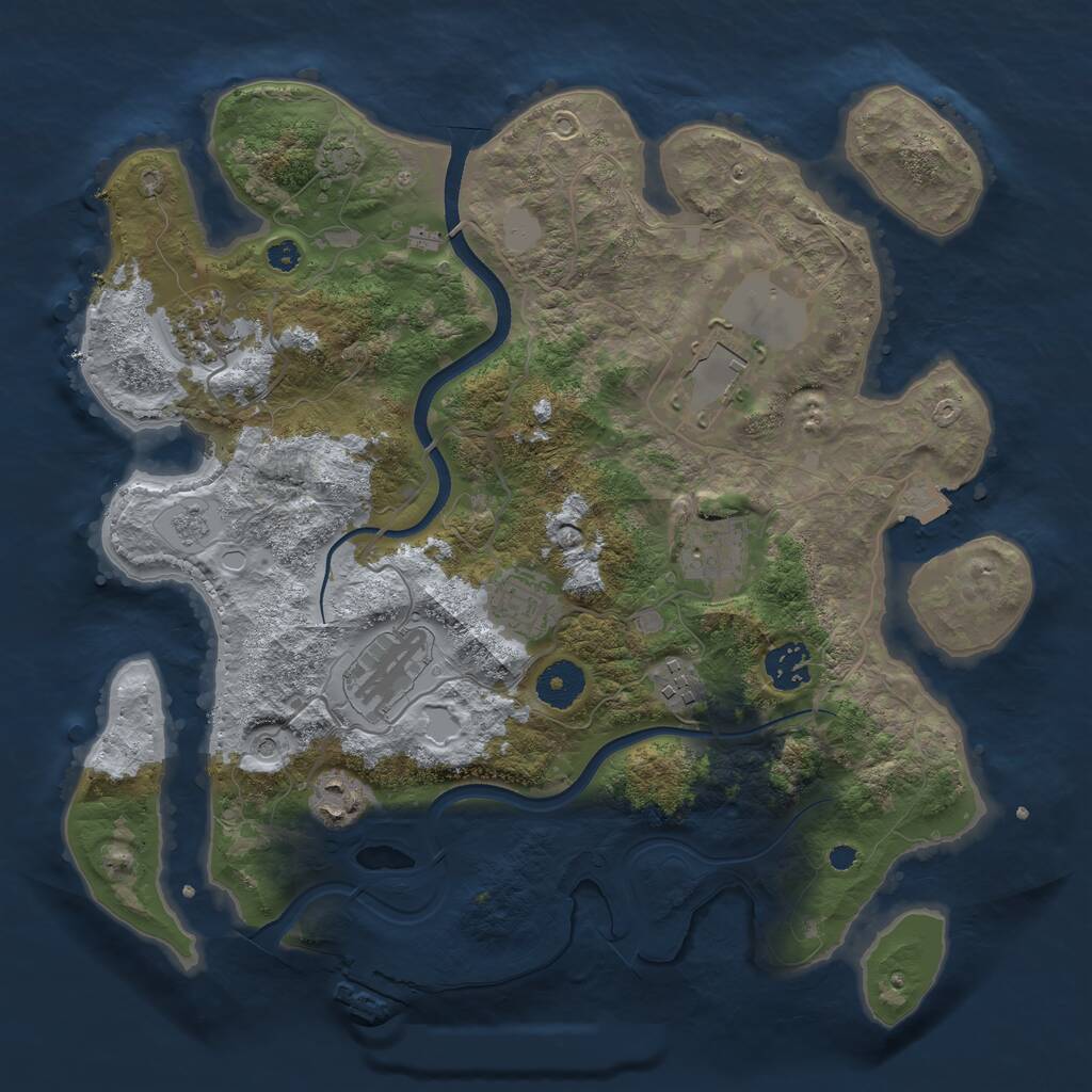 Rust Map: Procedural Map, Size: 3500, Seed: 246325078, 13 Monuments