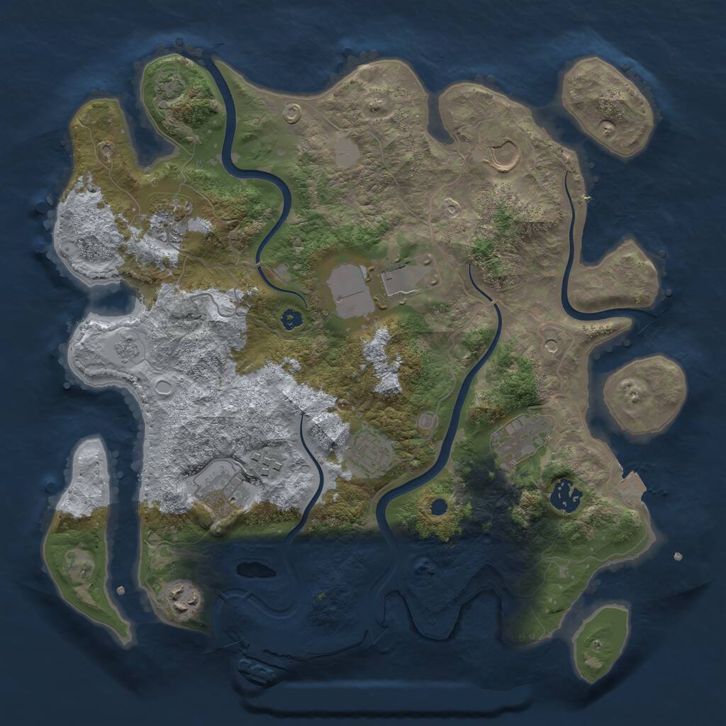 Rust Map: Procedural Map, Size: 3500, Seed: 246325078, 14 Monuments